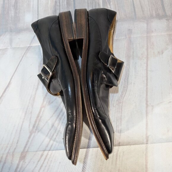 Mezlan Black Leather Monk Strap Dress Shoes 10.5M Made in Spain - Picture 8 of 10